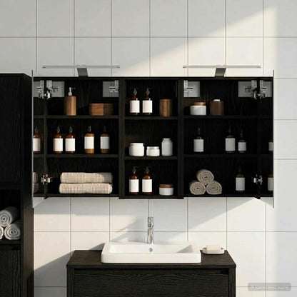 Set di Armadi da Bagno con porta 3 pcs 110 x 10,5 x 60,5 cm | homemem39