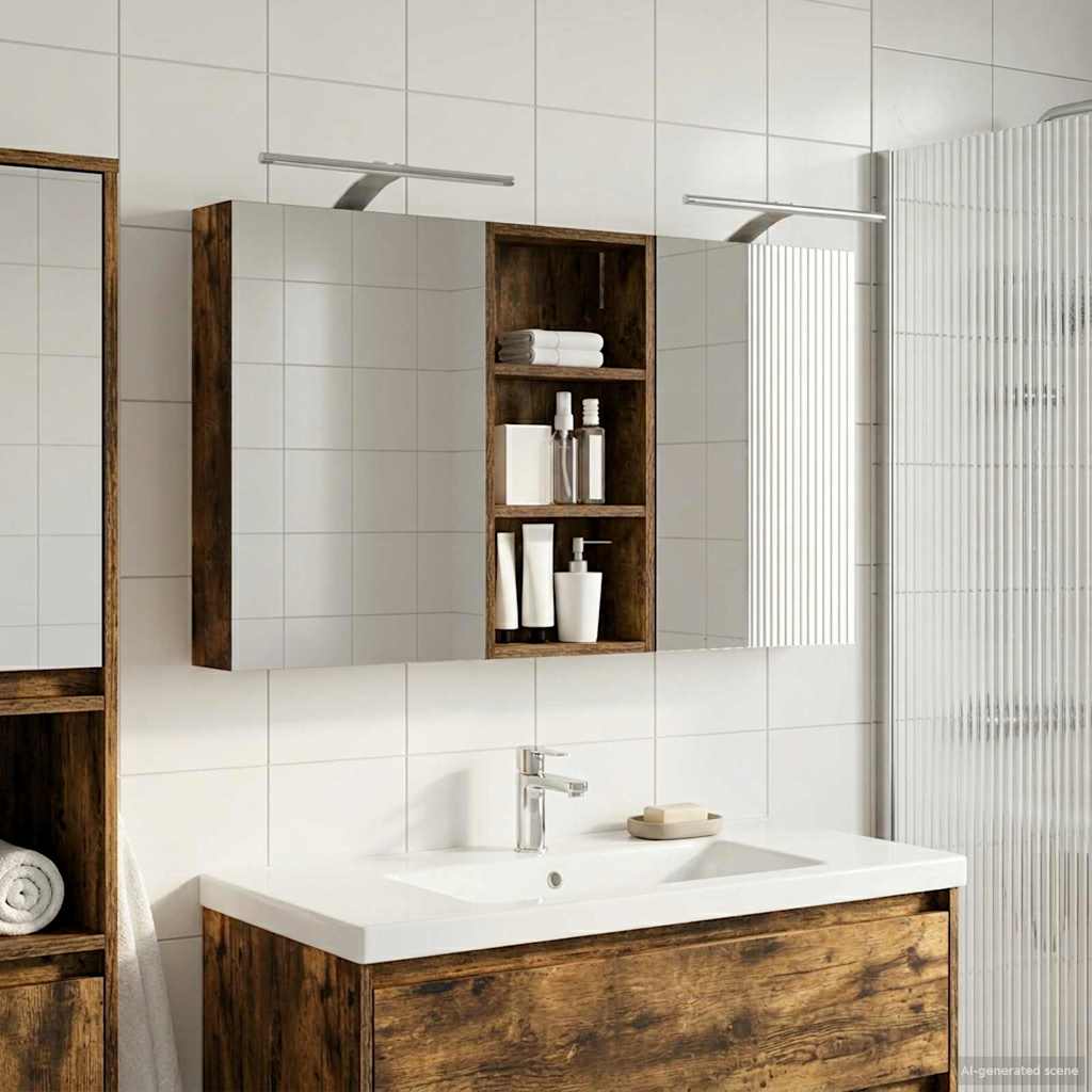 Set di Armadi da Bagno con porta 3 pcs 110 x 10,5 x 60,5 cm | homemem39