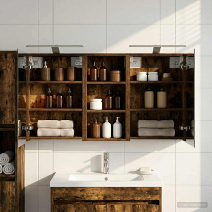 Set di Armadi da Bagno con porta 3 pcs 110 x 10,5 x 60,5 cm | homemem39