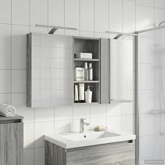 Set di Armadi da Bagno con porta 3 pcs 110 x 10,5 x 60,5 cm | homemem39