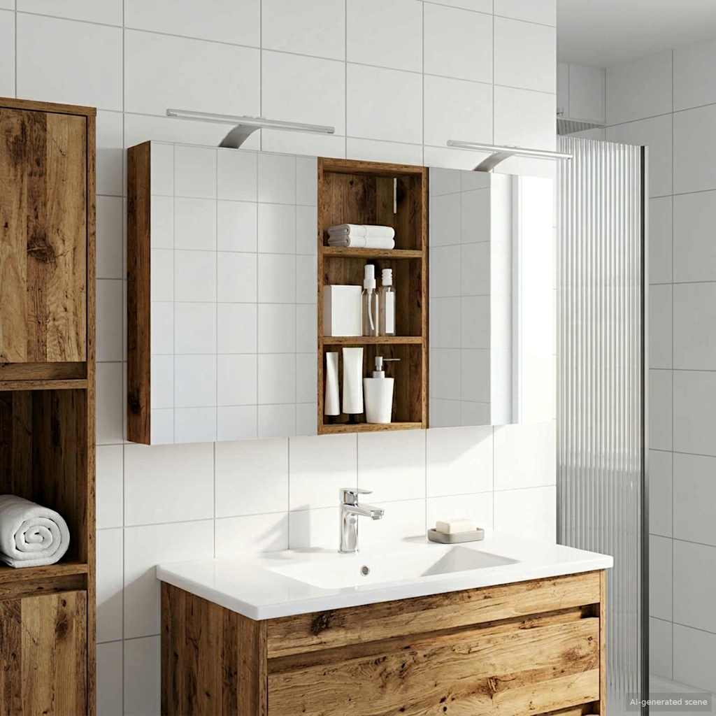 Set di Armadi da Bagno con porta 3 pcs 110 x 10,5 x 60,5 cm | homemem39