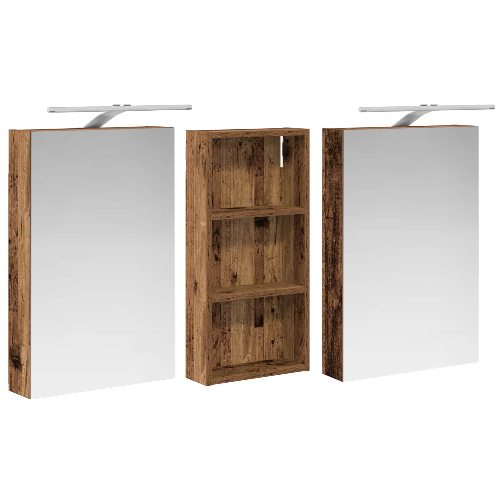 Set di Armadi da Bagno con porta 3 pcs 110 x 10,5 x 60,5 cm | homemem39