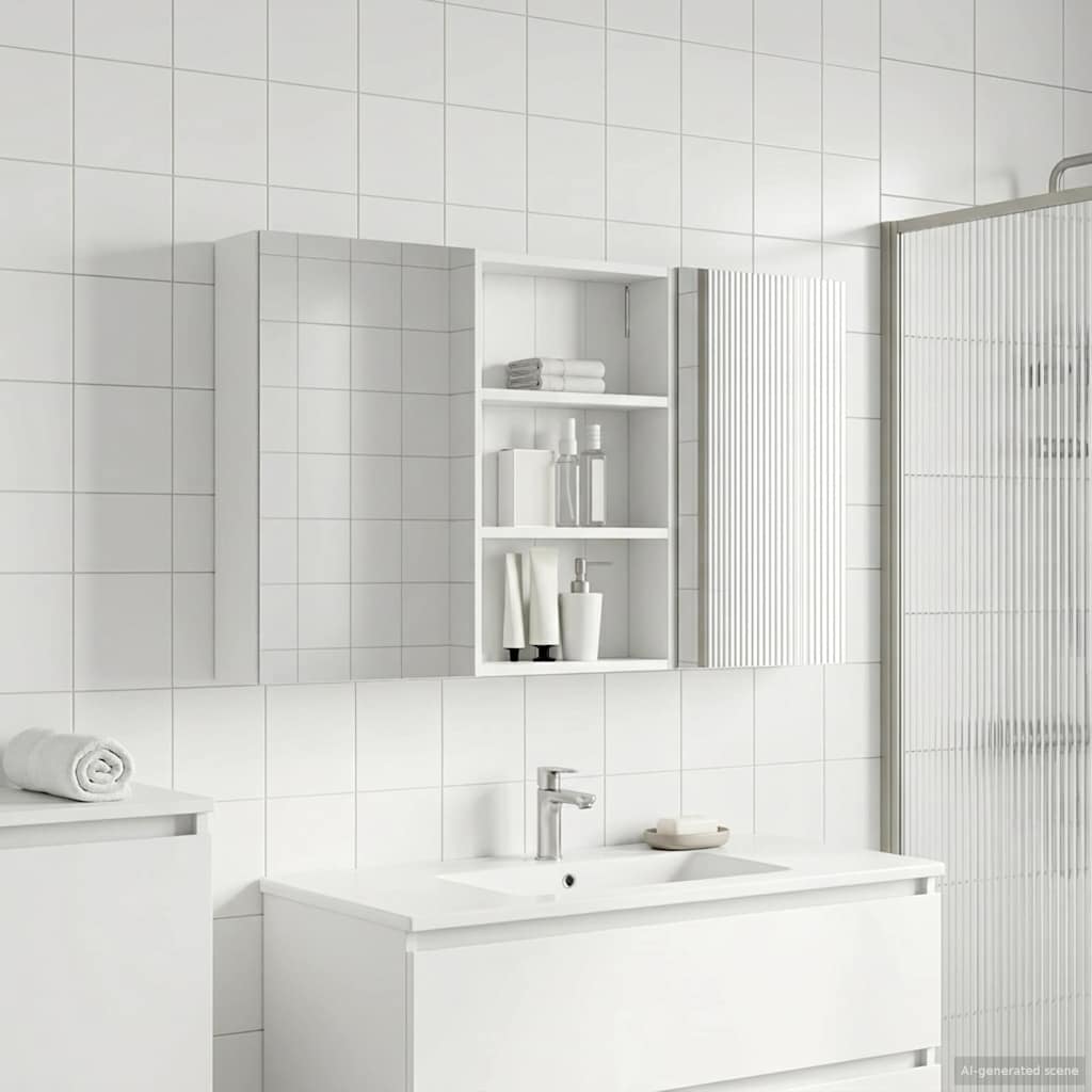 Set di Armadi da Bagno con porta 3 pcs 120 x 10,5 x 60,5 cm | homemem39