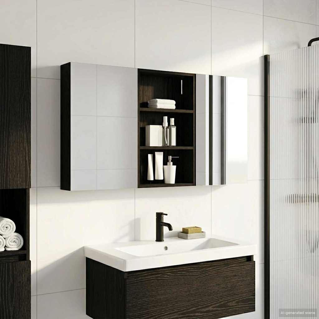 Set di Armadi da Bagno con porta 3 pcs 120 x 10,5 x 60,5 cm