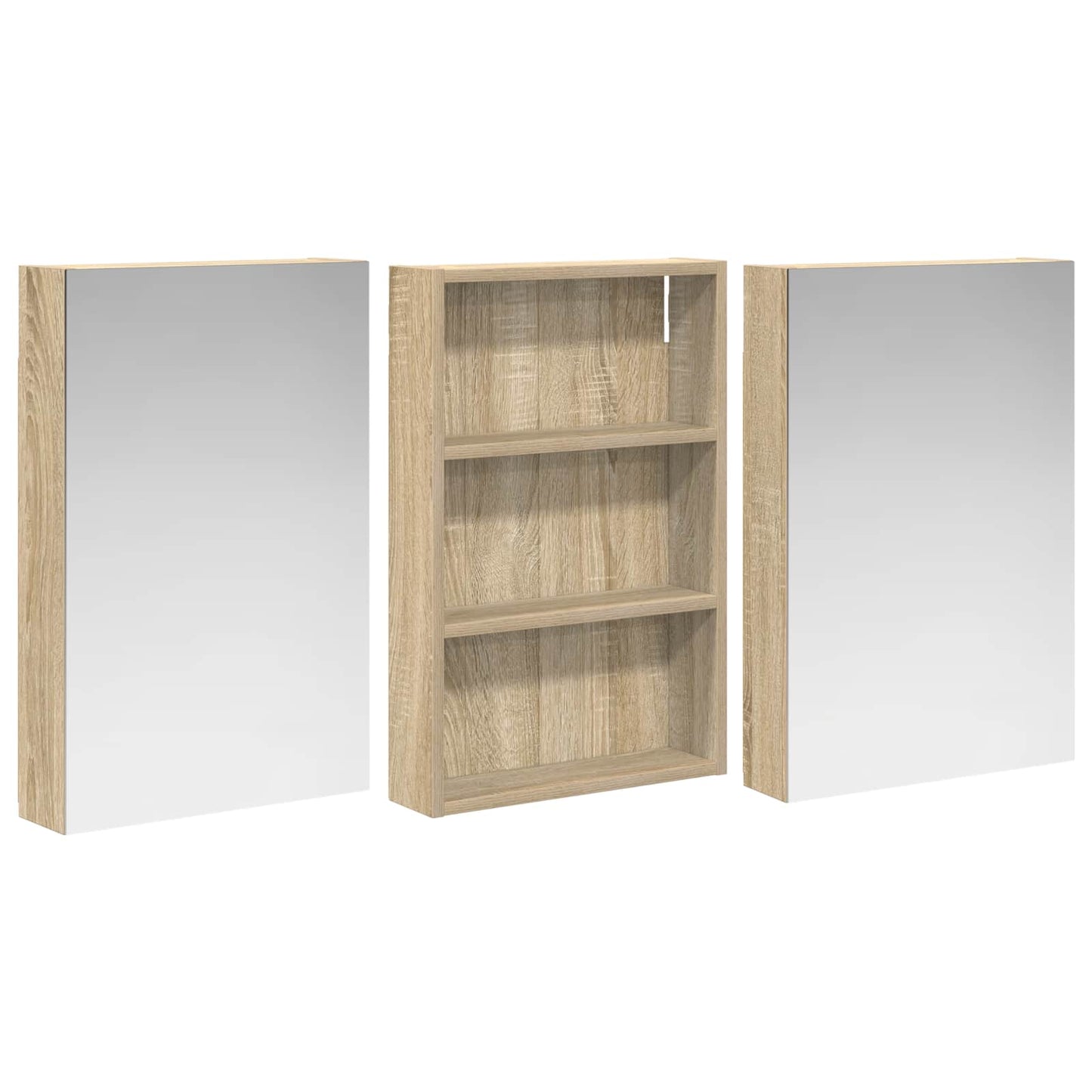 Set di Armadi da Bagno con porta 3 pcs 120 x 10,5 x 60,5 cm | homemem39