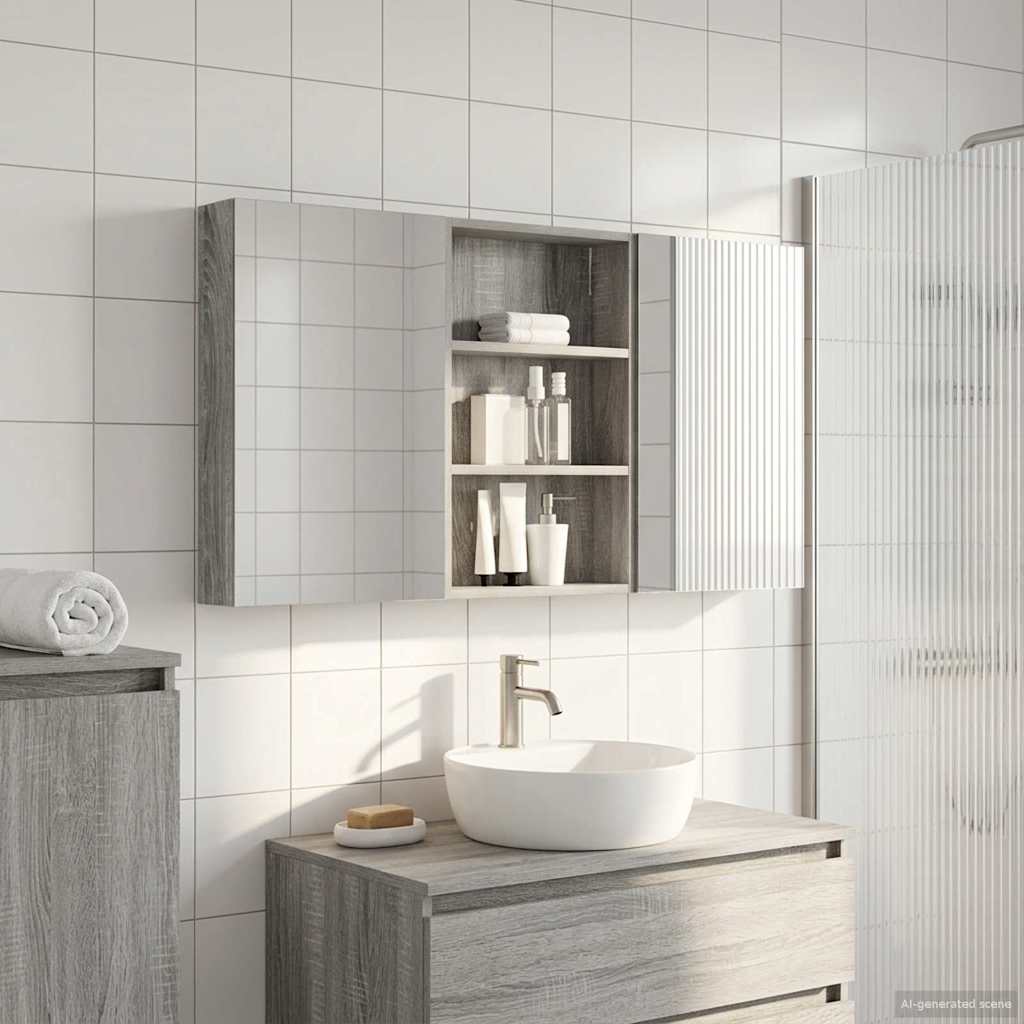 Set di Armadi da Bagno con porta 3 pcs 120 x 10,5 x 60,5 cm