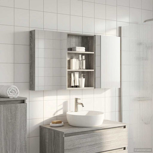 Set di Armadi da Bagno con porta 3 pcs 120 x 10,5 x 60,5 cm