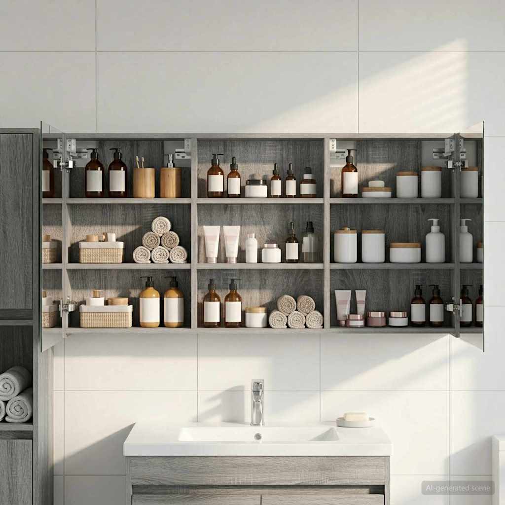 Set di Armadi da Bagno con porta 3 pcs 120 x 10,5 x 60,5 cm