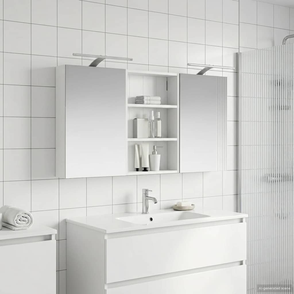Set di Armadi da Bagno con porta 3 pcs 120 x 10,5 x 60,5 cm | homemem39