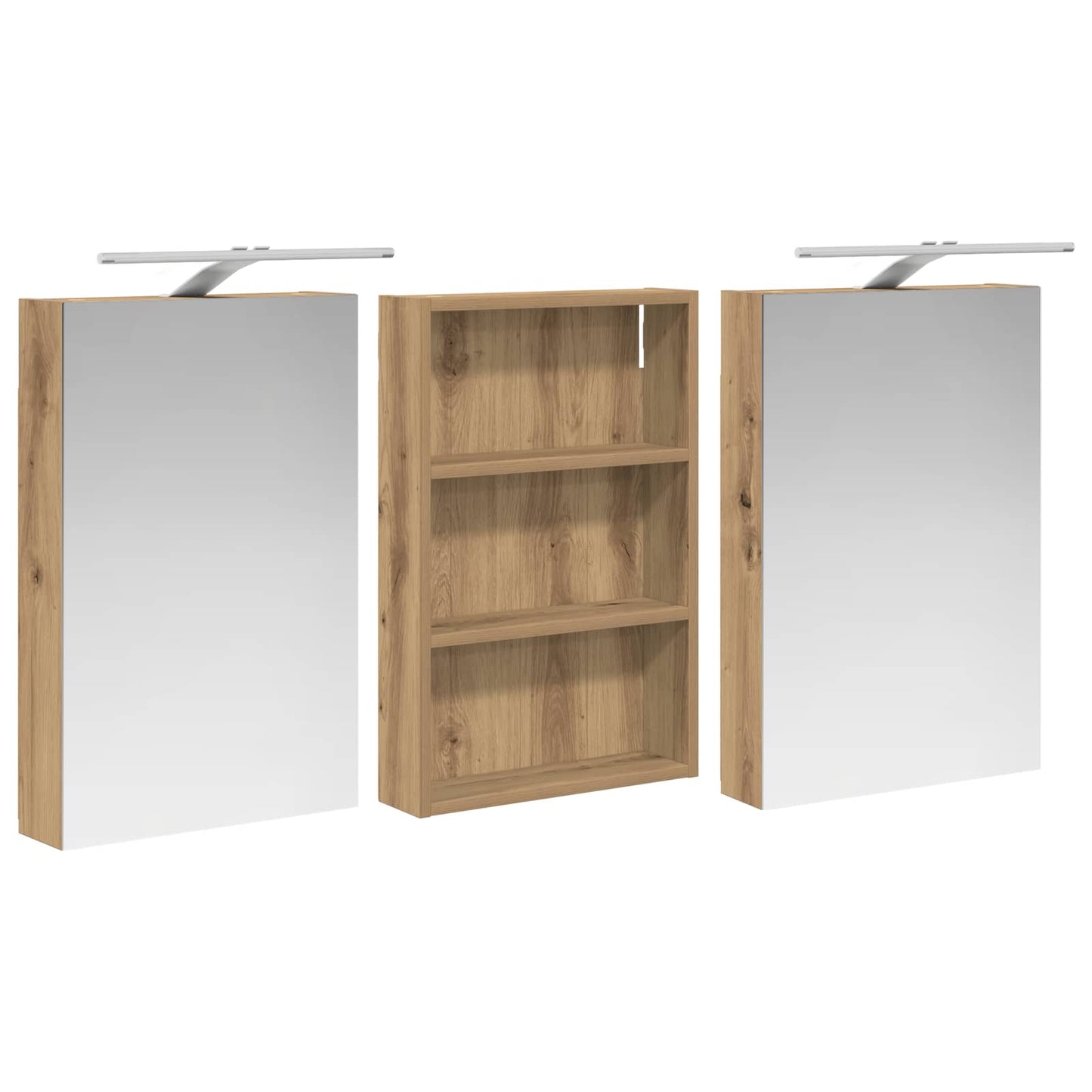 Set di Armadi da Bagno con porta 3 pcs 120 x 10,5 x 60,5 cm | homemem39