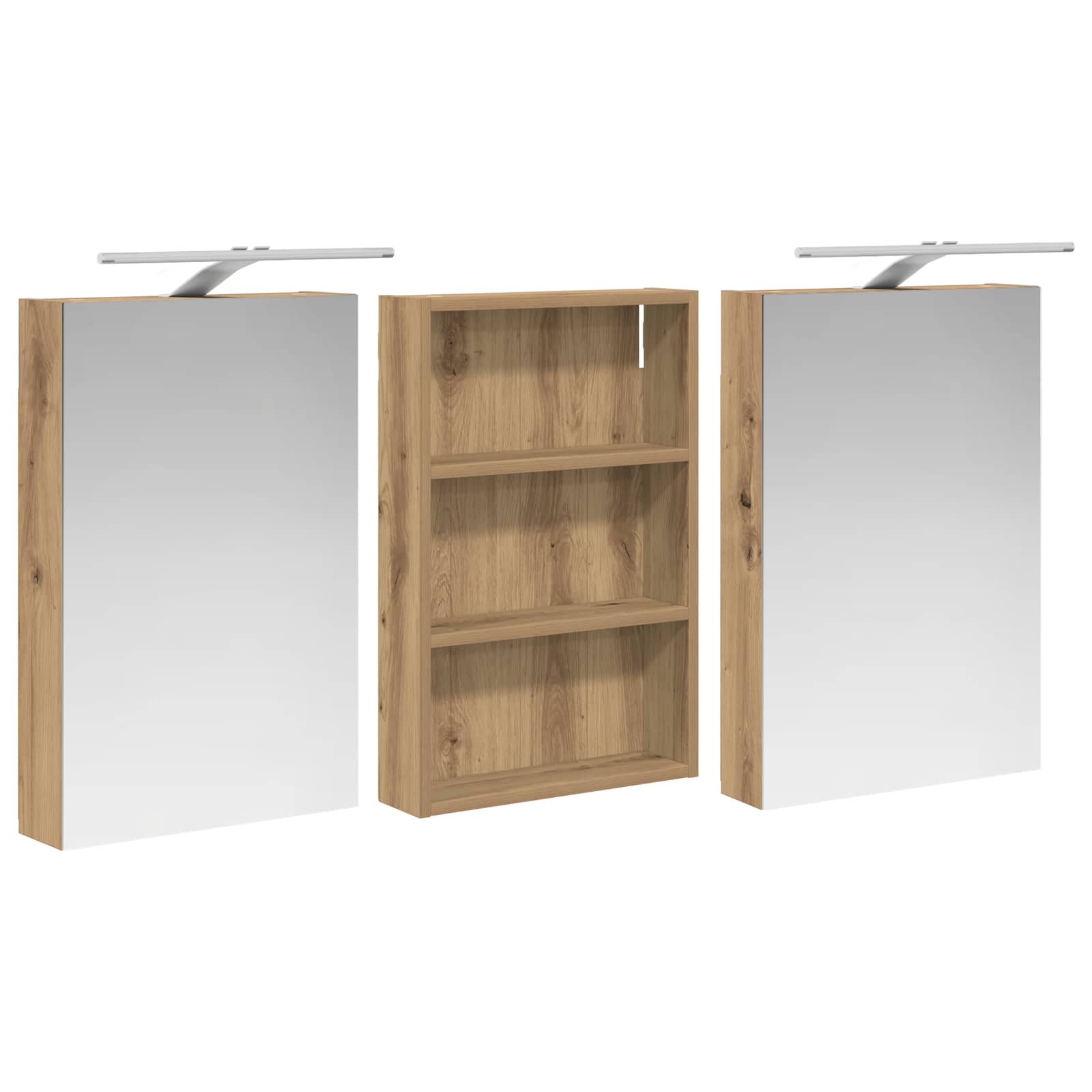 Set di Armadi da Bagno con porta 3 pcs 120 x 10,5 x 60,5 cm | homemem39