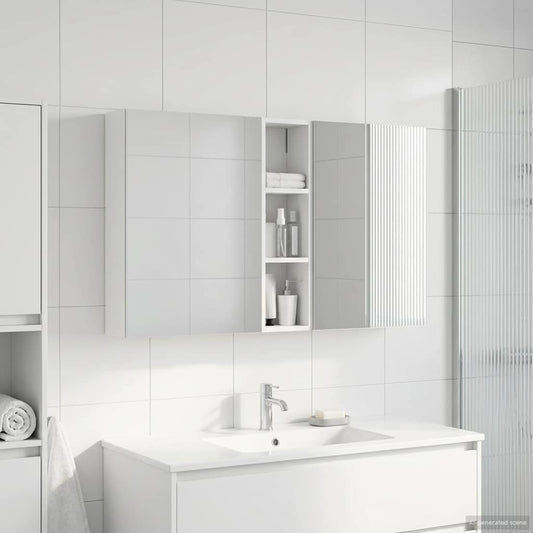Set di Armadi da Bagno con lo scaffale 3 pcs 120 x 14,5 x 70 cm | homemem39