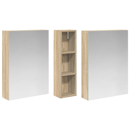 Set di Armadi da Bagno con lo scaffale 3 pcs 120 x 14,5 x 70 cm | homemem39