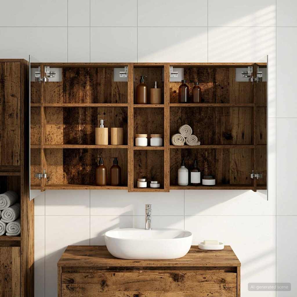 Set di Armadi da Bagno con lo scaffale 3 pcs 120 x 14,5 x 70 cm | homemem39