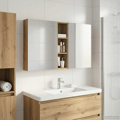 Set di Armadi da Bagno con lo scaffale 3 pcs 120 x 14,5 x 70 cm | homemem39