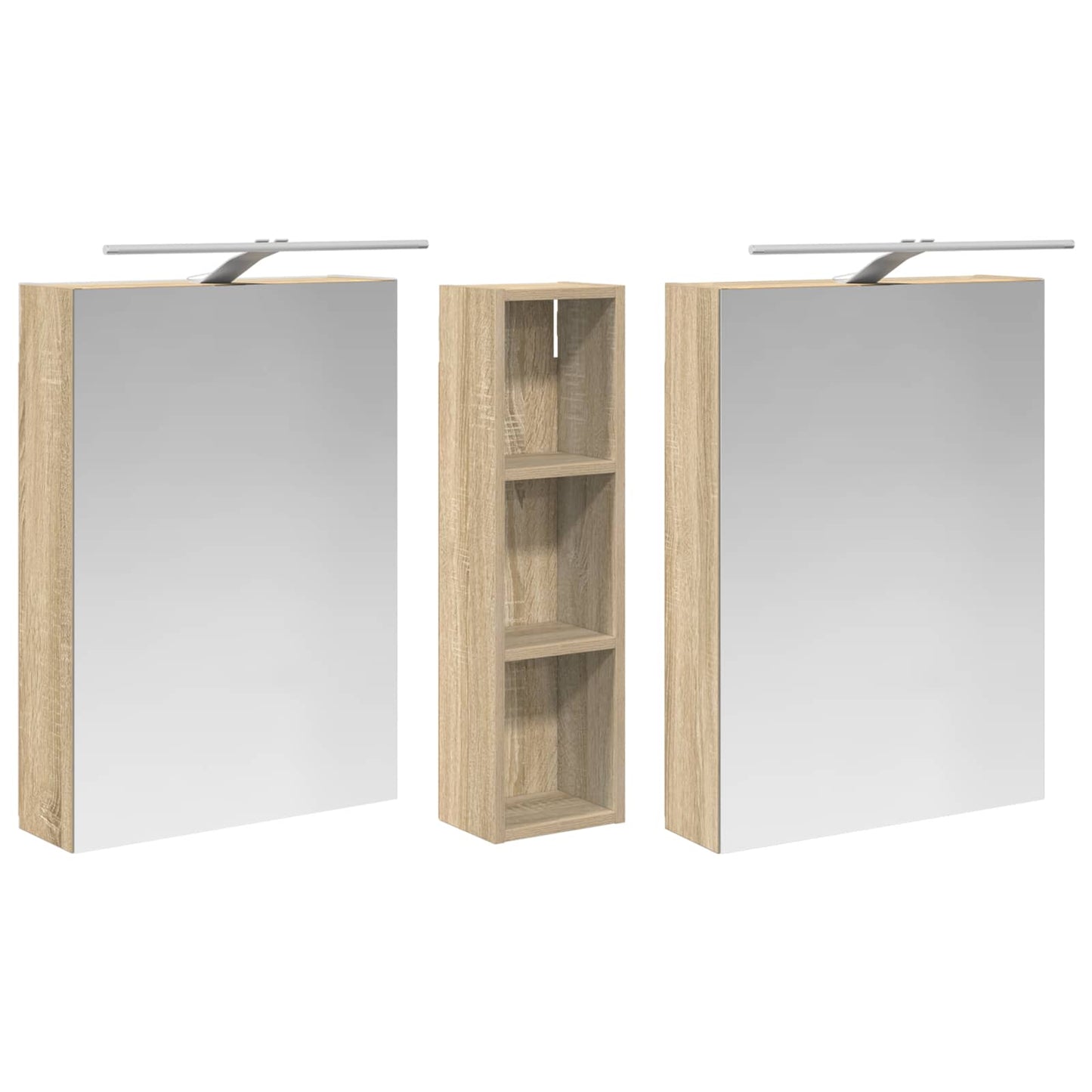 Set di Armadi da Bagno con lo scaffale 3 pcs 120 x 14,5 x 70 cm | homemem39