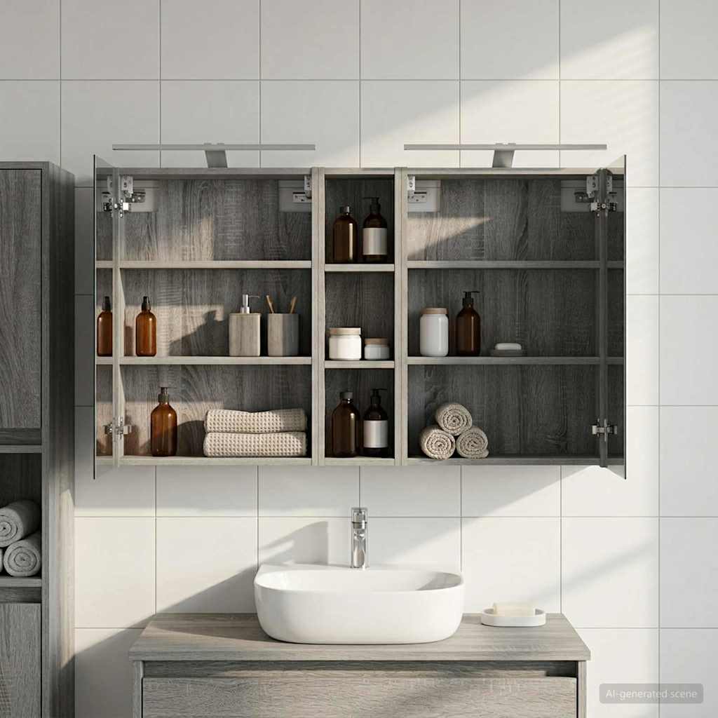 Set di Armadi da Bagno con lo scaffale 3 pcs 120 x 14,5 x 70 cm | homemem39