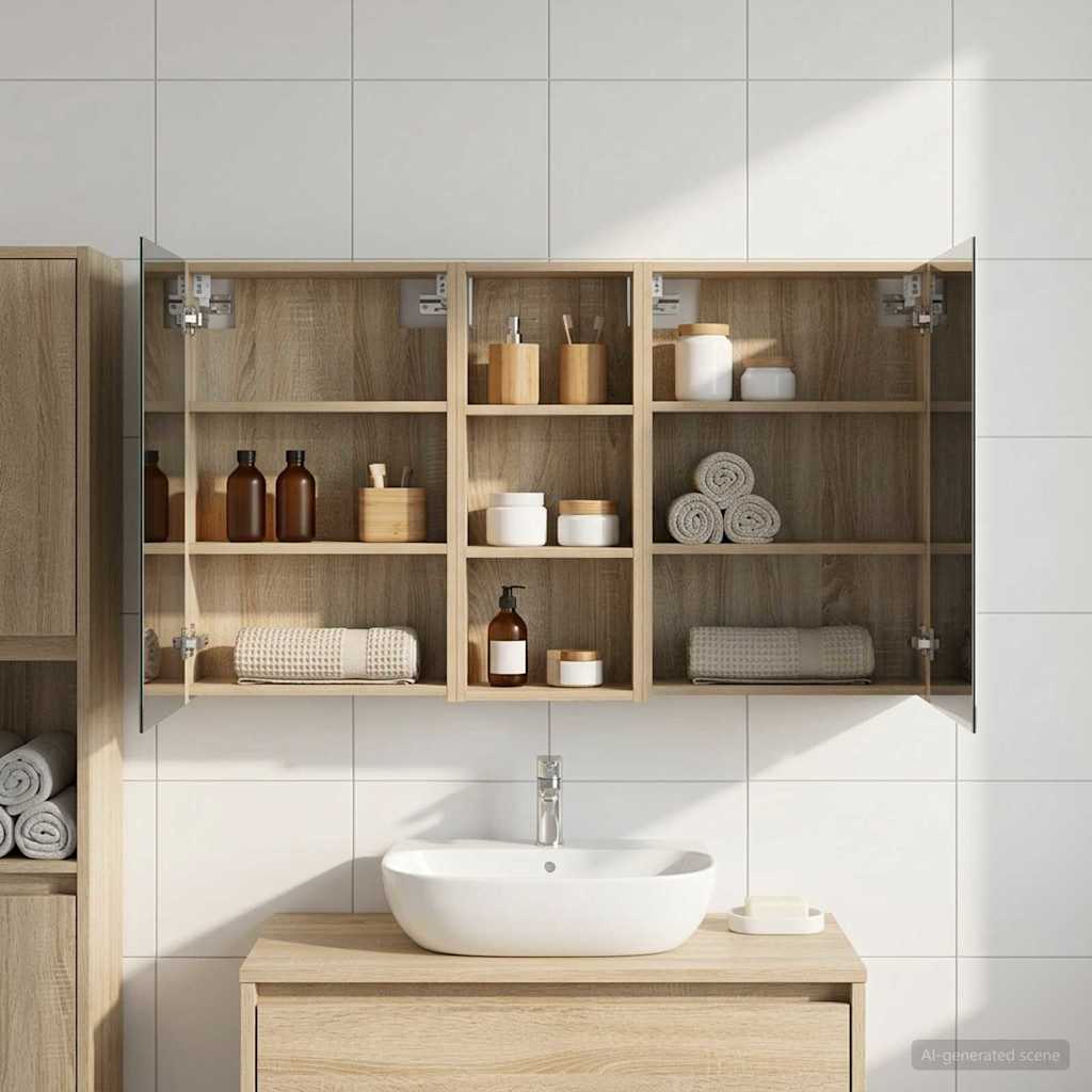 Set di Armadi da Bagno con lo scaffale 3 pcs 130 x 14,5 x 70 cm | homemem39