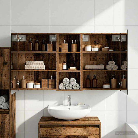 Set di Armadi da Bagno con lo scaffale 3 pcs 130 x 14,5 x 70 cm | homemem39