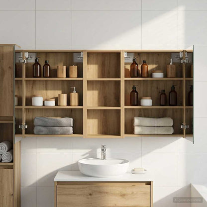 Set di Armadi da Bagno con lo scaffale 3 pcs 130 x 14,5 x 70 cm