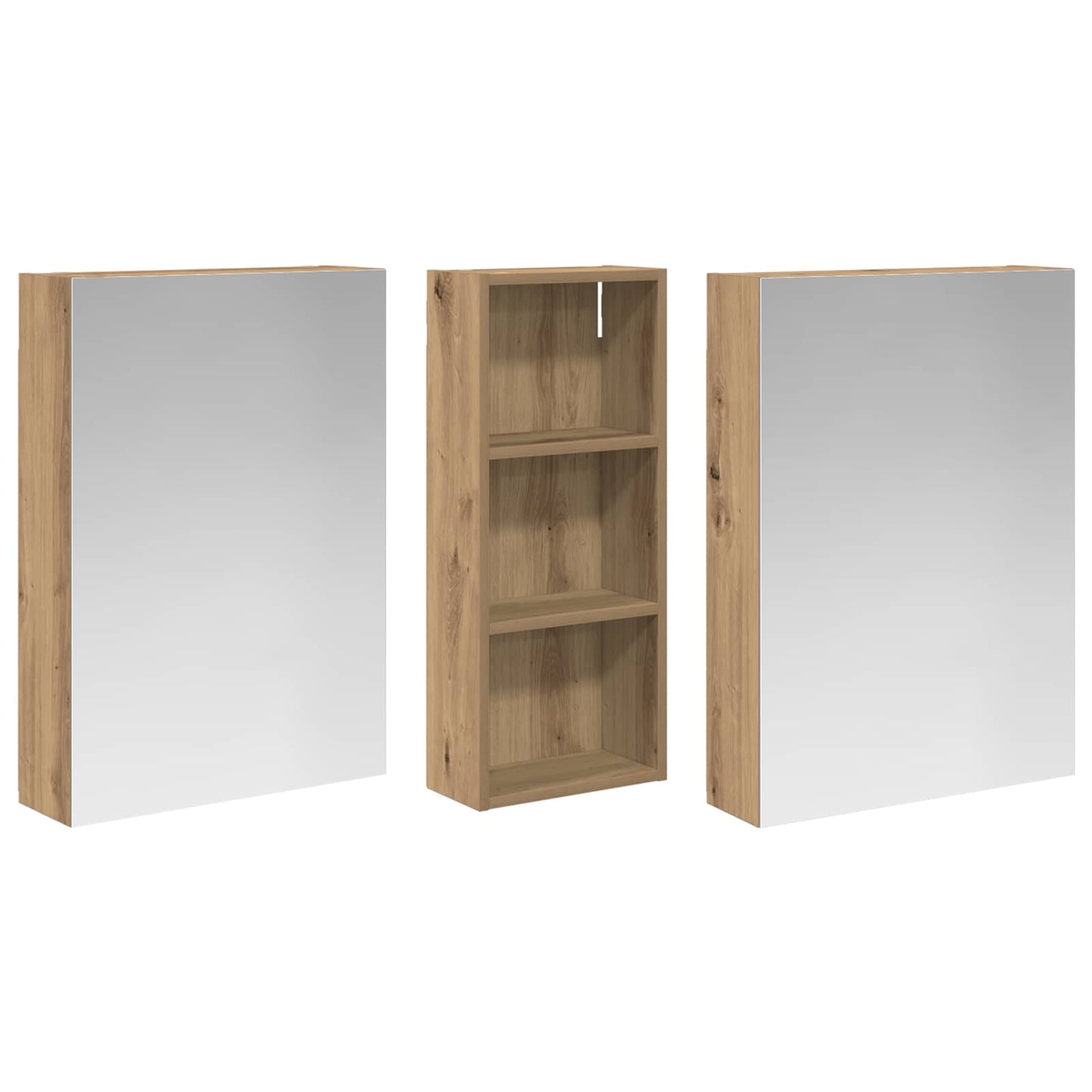 Set di Armadi da Bagno con lo scaffale 3 pcs 130 x 14,5 x 70 cm | homemem39