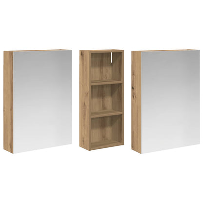 Set di Armadi da Bagno con lo scaffale 3 pcs 130 x 14,5 x 70 cm | homemem39