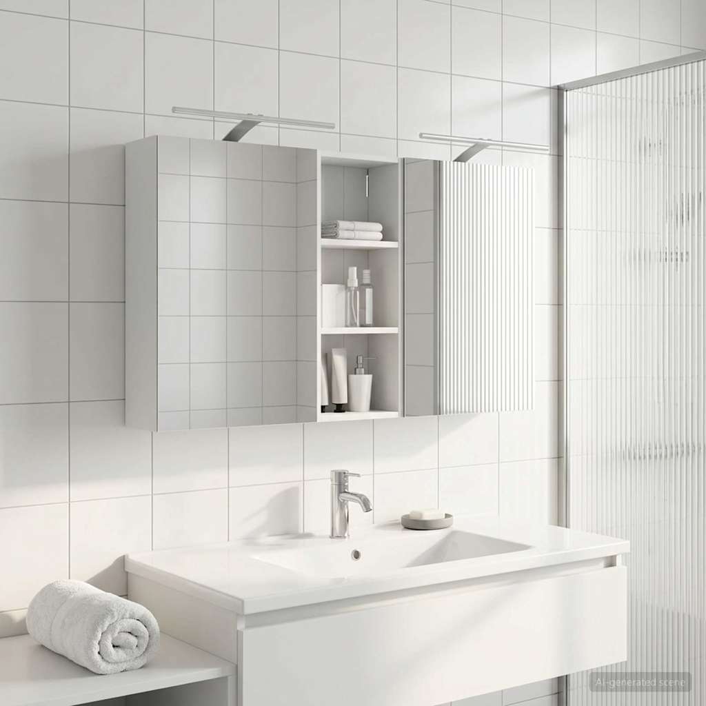 Set di Armadi da Bagno con lo scaffale 3 pcs 130 x 14,5 x 70 cm