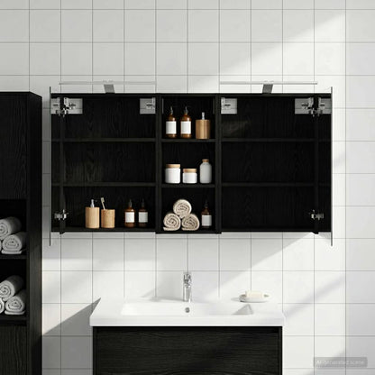 Set di Armadi da Bagno con lo scaffale 3 pcs 130 x 14,5 x 70 cm | homemem39