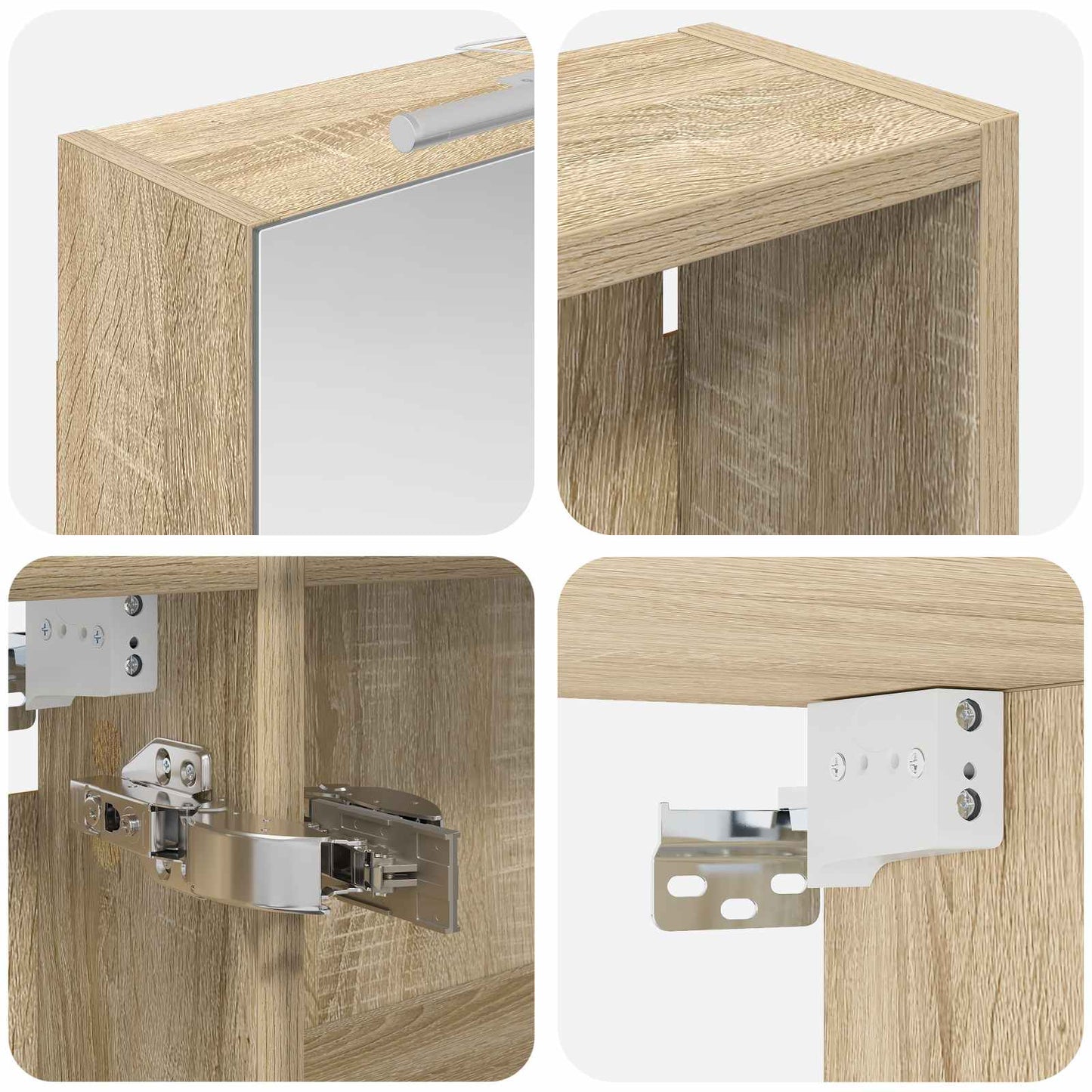 Set di Armadi da Bagno con lo scaffale 3 pcs 130 x 14,5 x 70 cm