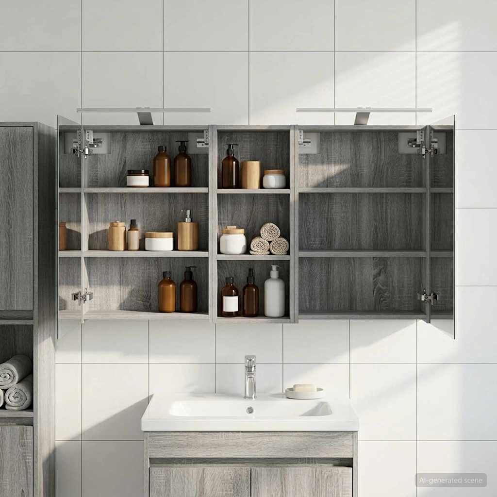 Set di Armadi da Bagno con lo scaffale 3 pcs 130 x 14,5 x 70 cm | homemem39