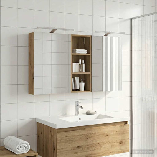 Set di Armadi da Bagno con lo scaffale 3 pcs 130 x 14,5 x 70 cm | homemem39