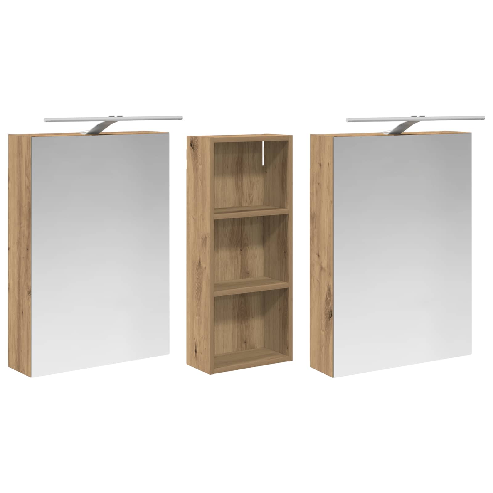 Set di Armadi da Bagno con lo scaffale 3 pcs 130 x 14,5 x 70 cm | homemem39