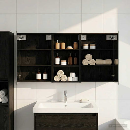 Set di Armadi da Bagno con lo scaffale 3 pcs 140 x 14,5 x 70 cm | homemem39