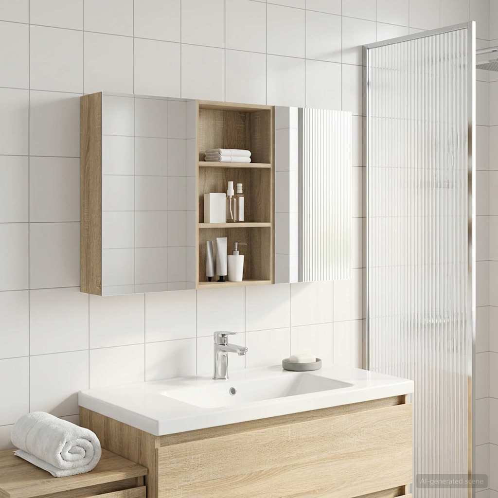 Set di Armadi da Bagno con lo scaffale 3 pcs 140 x 14,5 x 70 cm | homemem39