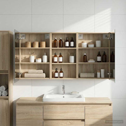 Set di Armadi da Bagno con lo scaffale 3 pcs 140 x 14,5 x 70 cm | homemem39