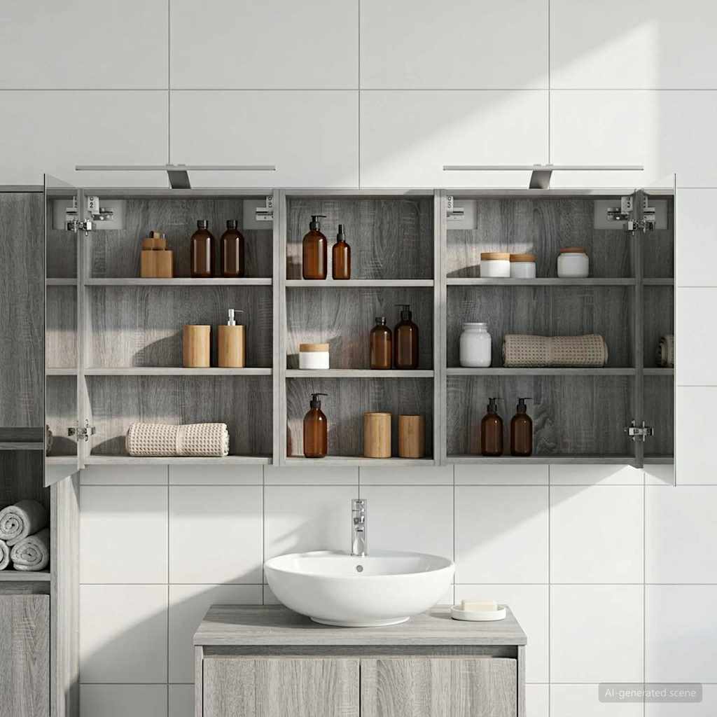 Set di Armadi da Bagno 3 pcs 140 x 14,5 x 70 cm | homemem39