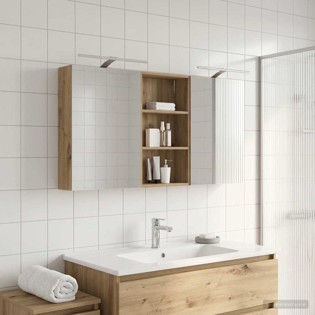 Set di Armadi da Bagno con lo scaffale 3 pcs 140 x 14,5 x 70 cm | homemem39