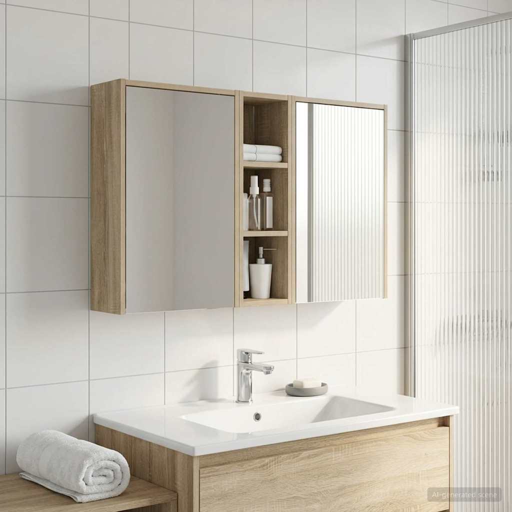 Set di Armadi da Bagno 3 pcs 106 x 16 x 62,5 cm | homemem39