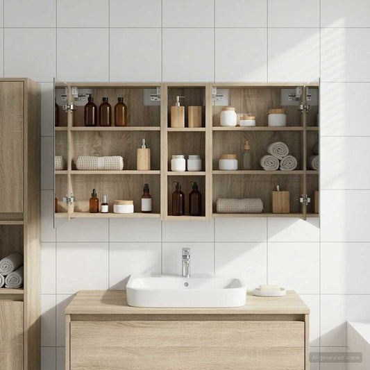 Set di Armadi da Bagno 3 pcs 106 x 16 x 62,5 cm | homemem39