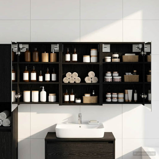 Set di Armadi da Bagno con lo scaffale 3 pcs 126 x 16 x 62.5 cm | homemem39