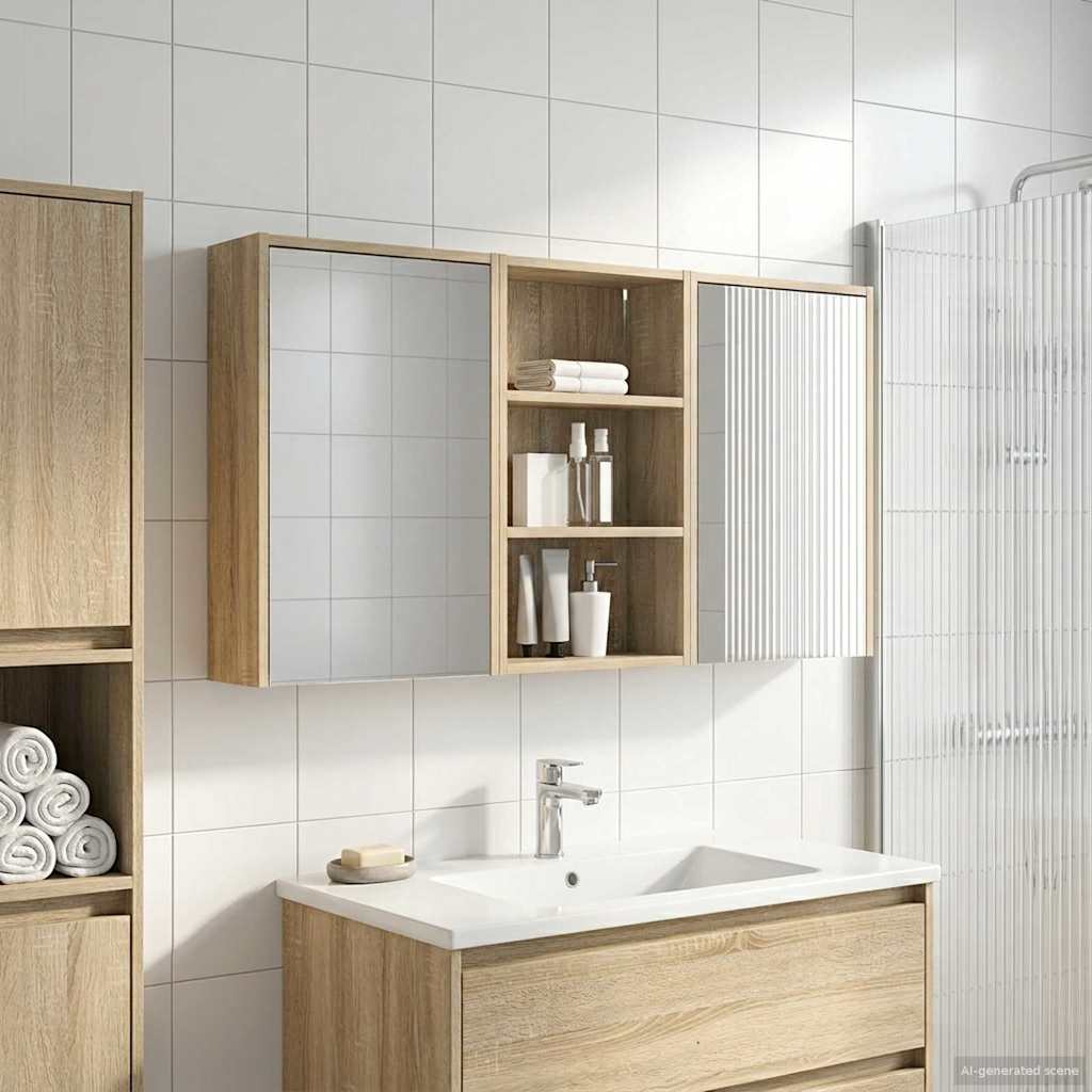 Set di Armadi da Bagno con lo scaffale 3 pcs 126 x 16 x 62.5 cm | homemem39