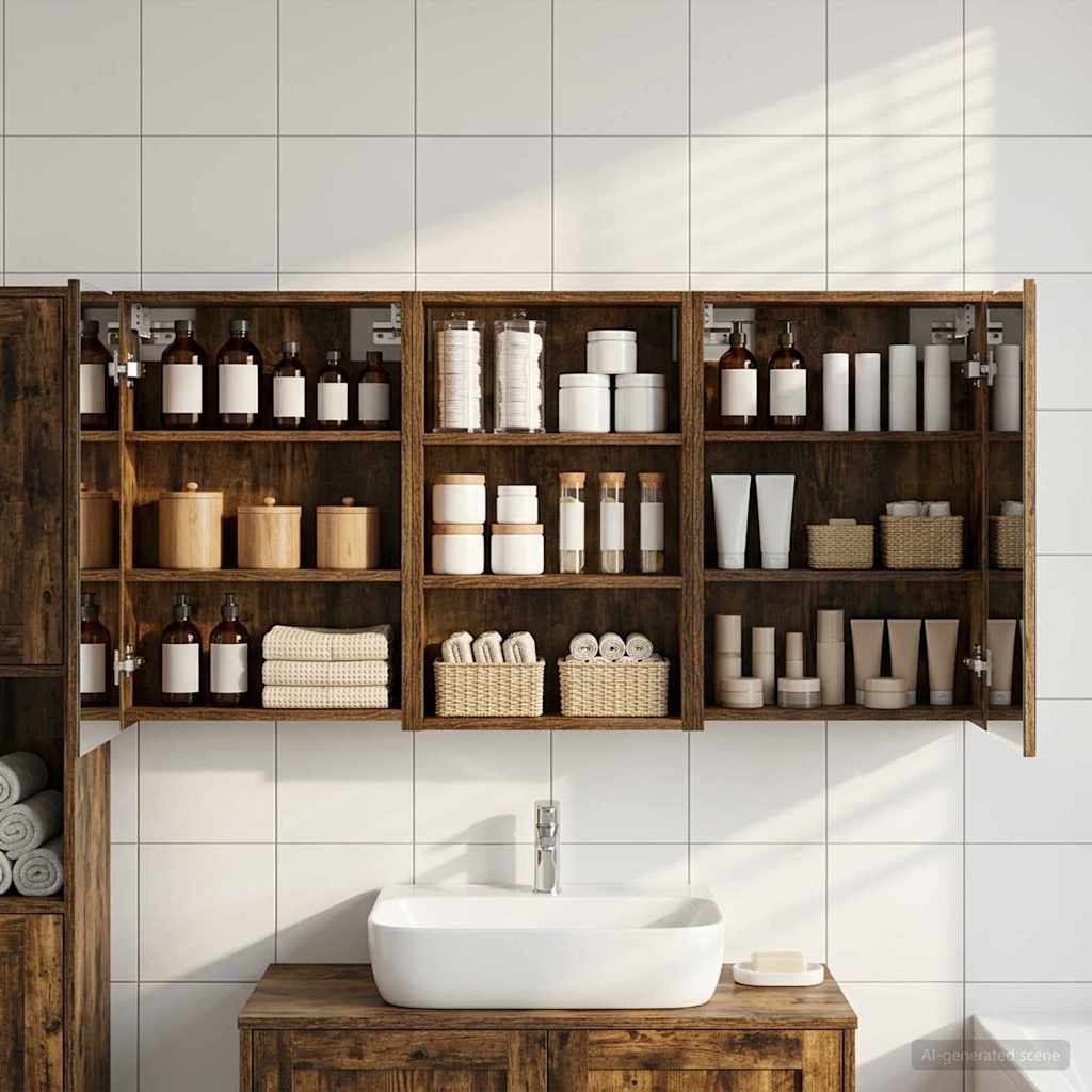 Set di Armadi da Bagno con lo scaffale 3 pcs 126 x 16 x 62.5 cm | homemem39