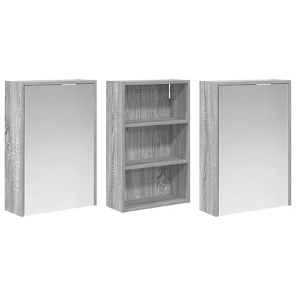 Set di Armadi da Bagno con lo scaffale 3 pcs 126 x 16 x 62.5 cm | homemem39