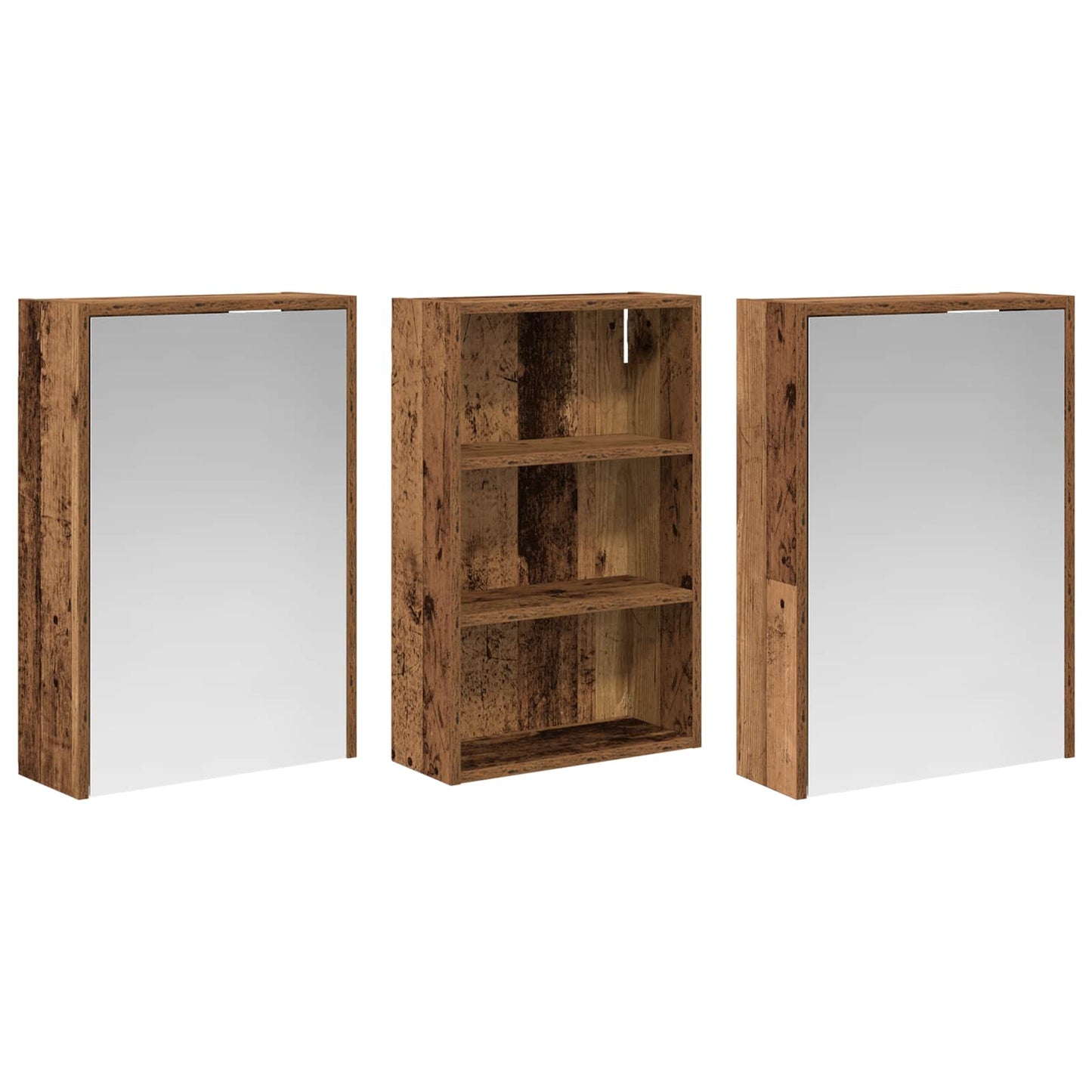 Set di Armadi da Bagno con lo scaffale 3 pcs 126 x 16 x 62.5 cm | homemem39