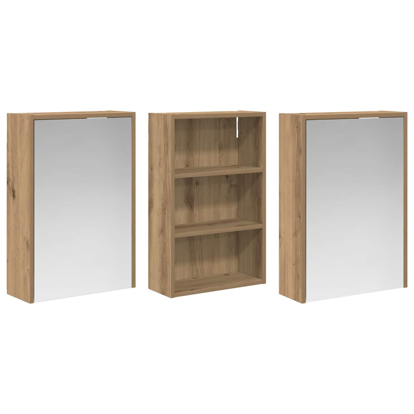 Set di Armadi da Bagno con lo scaffale 3 pcs 126 x 16 x 62.5 cm | homemem39
