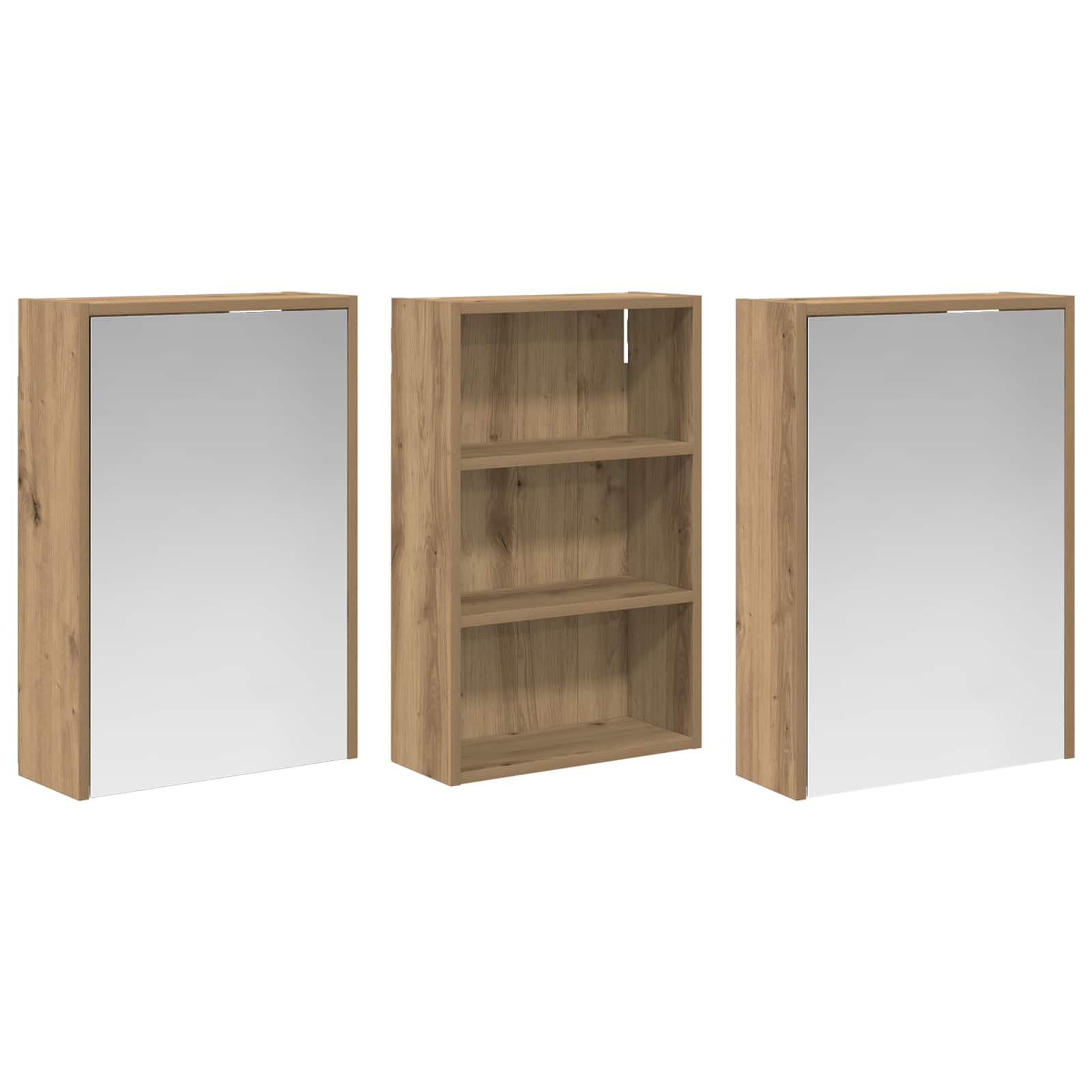 Set di Armadi da Bagno con lo scaffale 3 pcs 126 x 16 x 62.5 cm | homemem39