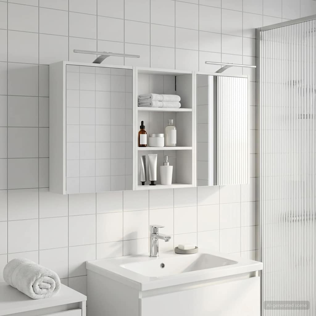 Set di Armadi da Bagno con lo scaffale 3 pcs 126 x 16 x 62.5 cm | homemem39