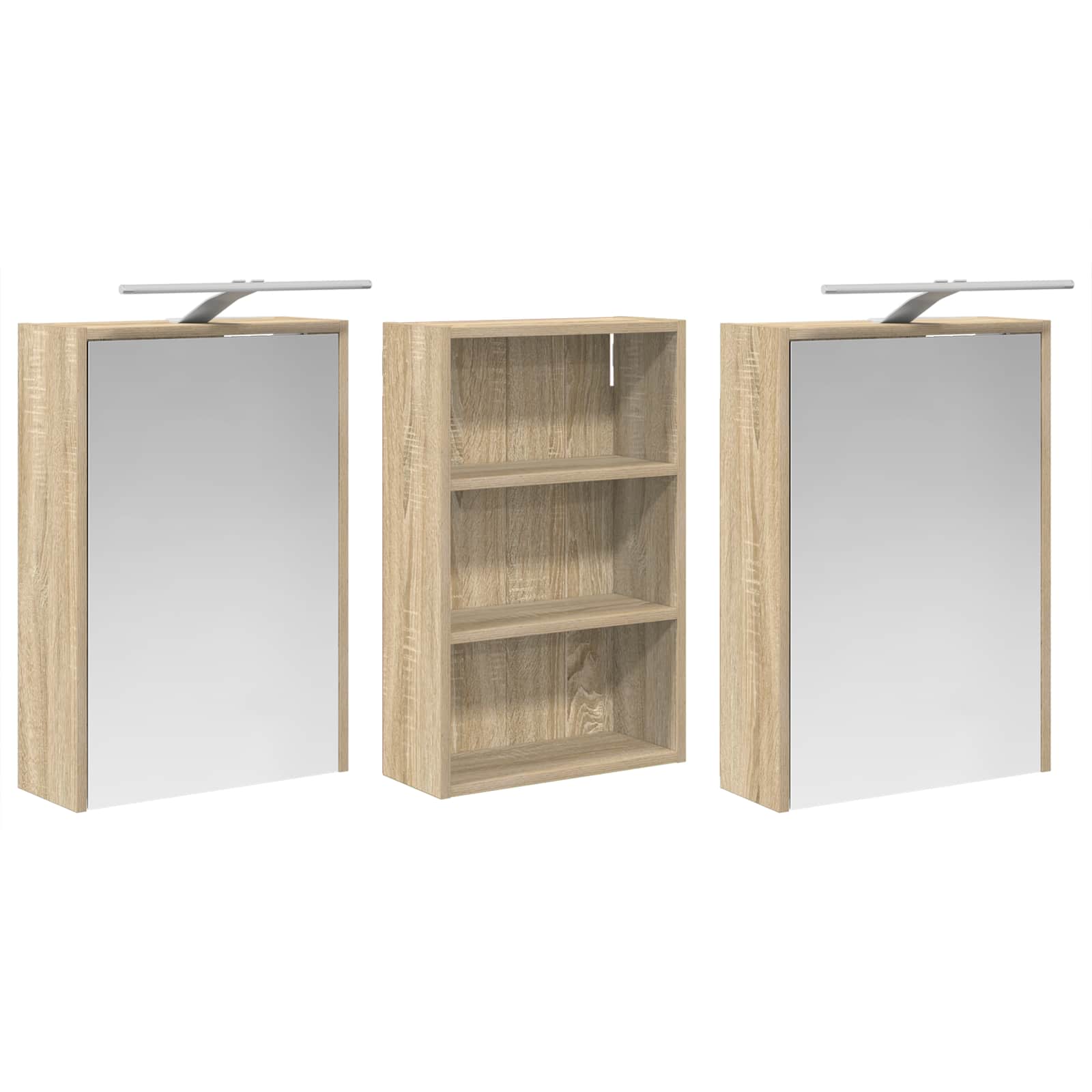 Set di Armadi da Bagno con lo scaffale 3 pcs 126 x 16 x 62.5 cm | homemem39