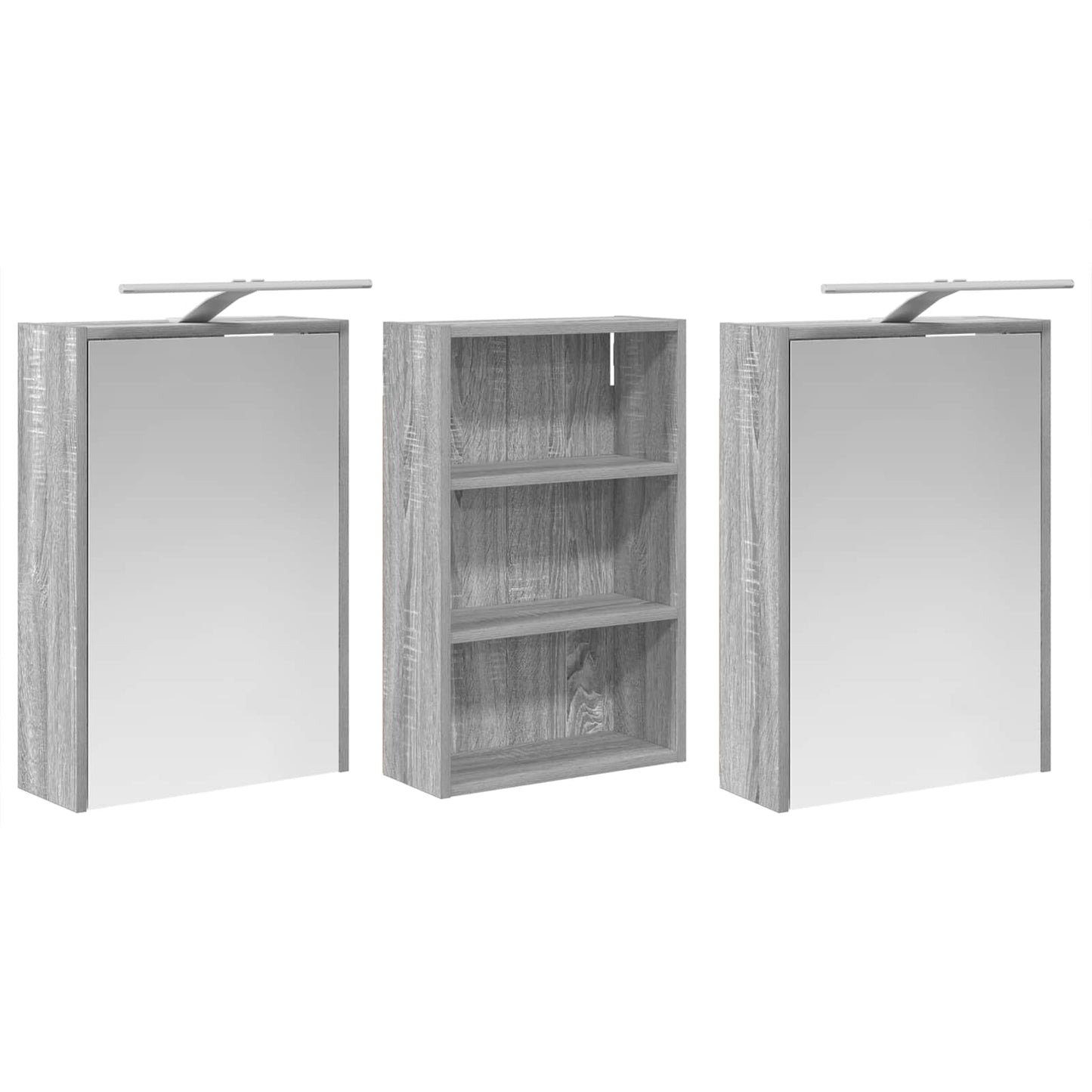 Set di Armadi da Bagno con lo scaffale 3 pcs 126 x 16 x 62.5 cm | homemem39