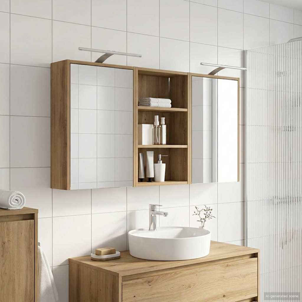 Set di Armadi da Bagno con lo scaffale 3 pcs 126 x 16 x 62.5 cm | homemem39